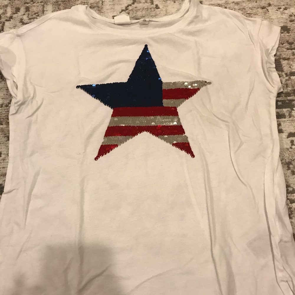 Sequin flip white t-shirt